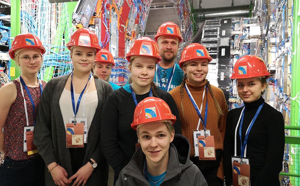 Students from Vammala high school attending CERN filed trip